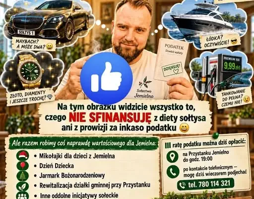 Ostatni dzień zbiórki III raty podatku w Sołectwie Jemielno