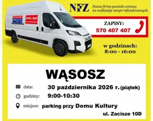 Bezpłatne badanie wzroku w Wąsoszu – Opto-Bus przyjedzie 30 października