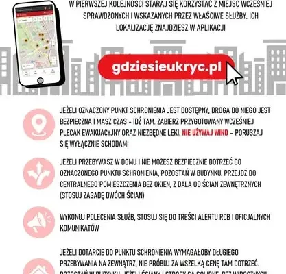 Gmina Jemielno informuje o alertach RCB i zasadach postępowania w razie zagrożenia powietrznego