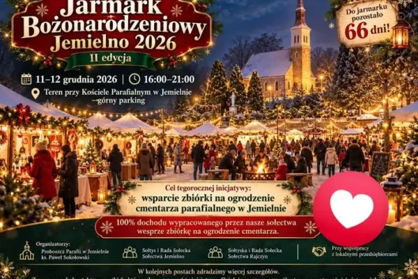 Jarmark Bożonarodzeniowy w Jemielnie 2026 – druga edycja już 11 i 12 grudnia