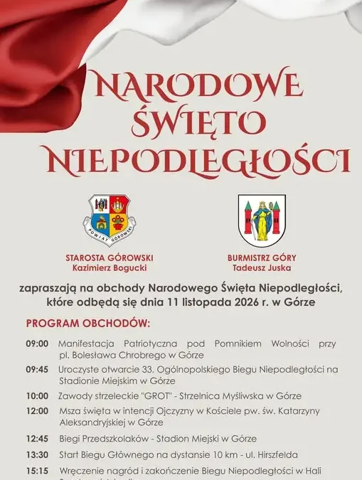 Góra zaprasza na Narodowe Święto Niepodległości – program obchodów 11 listopada 2026